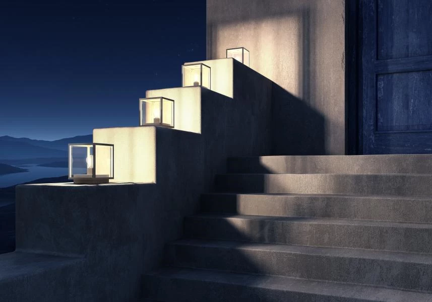 Lucide CLAIRE - Bollard light Outdoor - 1xE27 - IP54 - Anthracite - ambiance 2